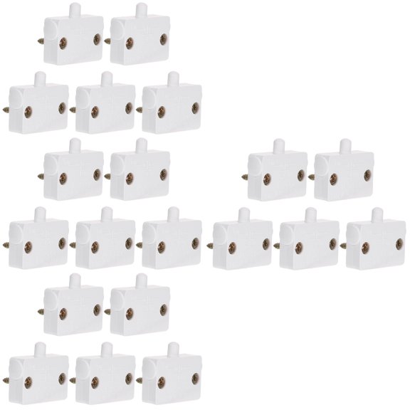 4 Pieces Spill Power Switch Button Closet Lamp 3.30X3.10X1.00CM White