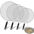 thumbnail image 1 of 4 Pieces Stainless Steel Splatter Guard Set (13", 11.4", 9.8", 7.4") - Fine Mesh Splatter Screen with Comfort Grip Handles, Grease & Oil, Splatter Screen for Frying Pan Cooking Pots, 1 of 9