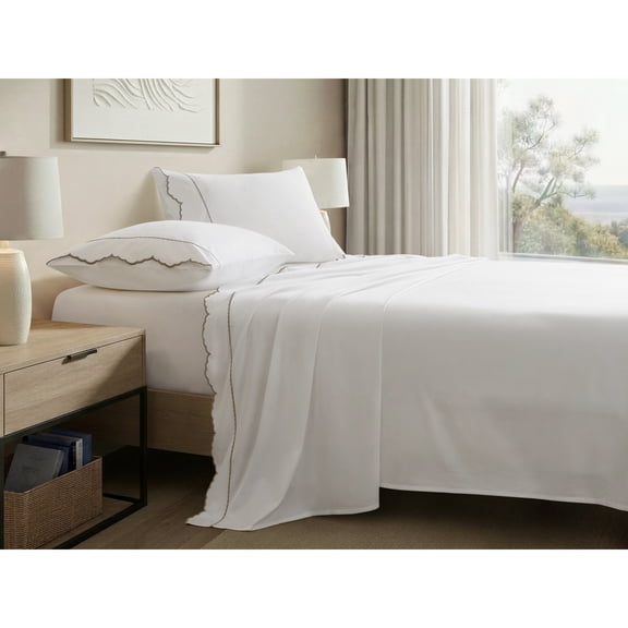 4 Pieces Split King Cotton Sheet Set,Linen