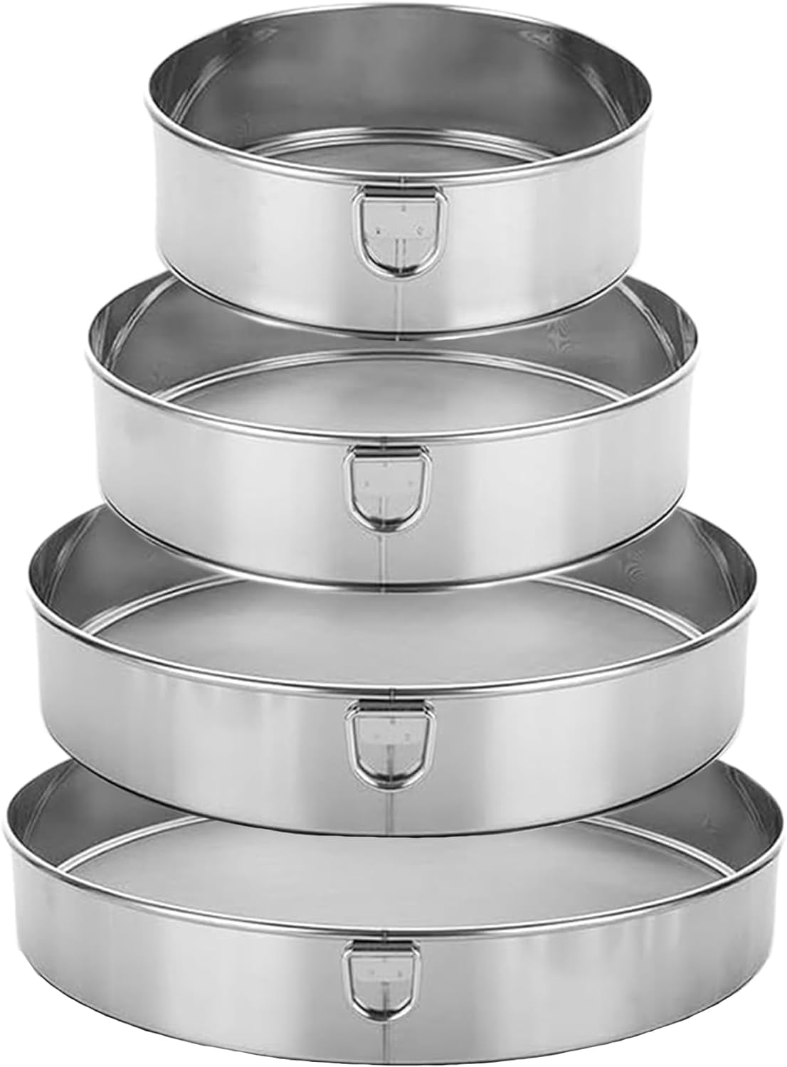 Snifter Backing 4 Pieces Stainless Flour Sifter Set: 60 Mesh Flour Sieve Round Sifter ...