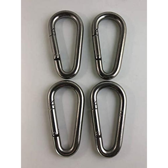 4 Pieces Stainless Steel 316 Spring Hook Oblong No Eye 1/4" (6mm) Marine Grade