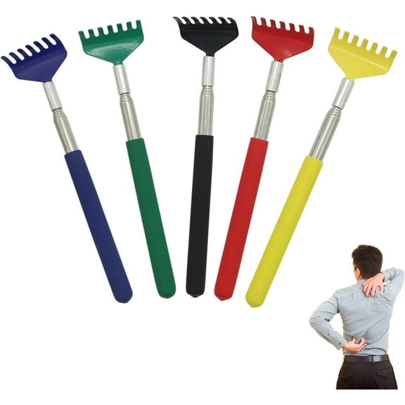 4 Pieces Stainless Steel Back Scratcher Back Massager with Telescopic Handle Massage Bear Claw for Eliminating Back Itching (Random Color)