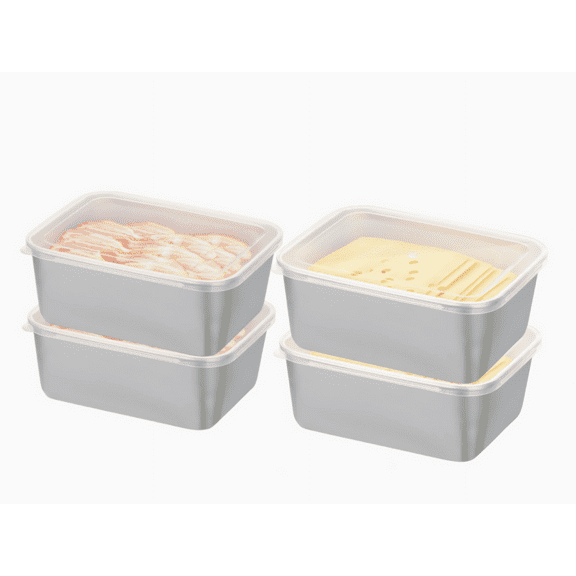 4 Pieces Stainless Steel Food Storage Containers Clear Lid, Refrigerator Fresh-keeping Airtight  Leak Proof Stackable  Box for Camping Trip Picnic Soup Salad Leftover