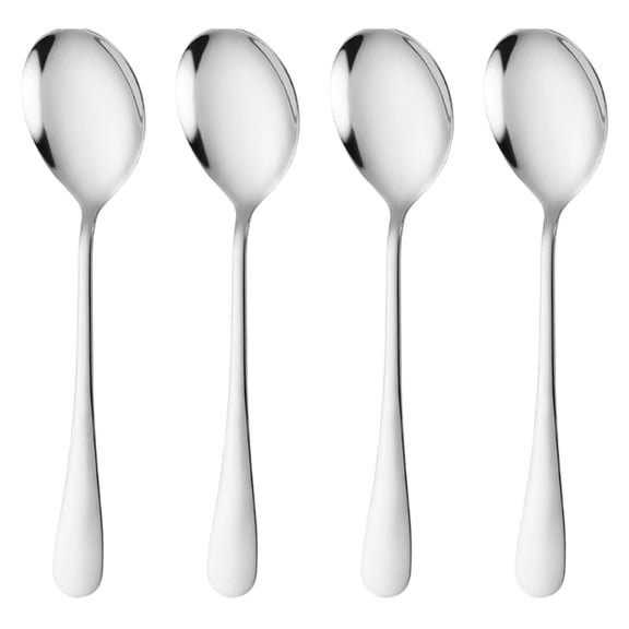 4 Pieces Stainless Steel Teaspoon, 7.9 Inch Small Round Spoon for Coffee, Tea & Desserts, Ergonomic Handle, Dishwasher Safe