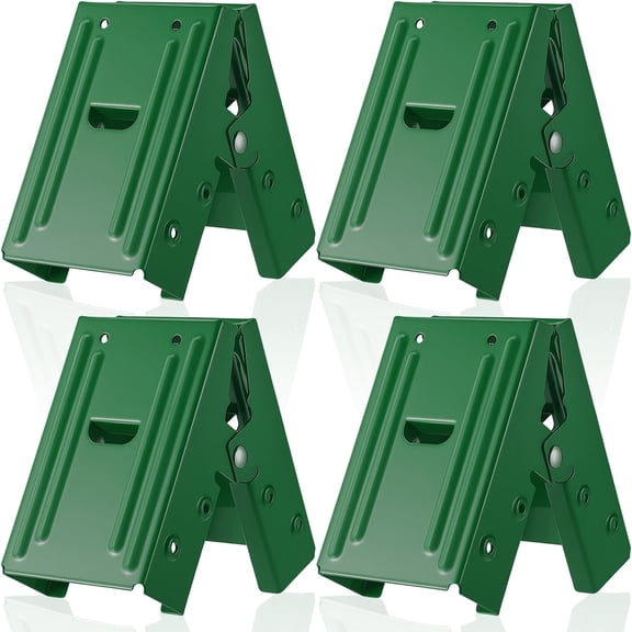 4 Pieces Steel Sawhorse Brackets with 220lb / 100kg Capacity (One Pair), Easy to Use Saw Horses Brackets Metal for Compact Storage (Green)