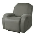 thumbnail image 1 of 4 Pieces Stretch Velvet Recliner Covers, Thicker Soft Plush Recliner Chair Slipcover with Side Pockets, Luxury Dog Cat Pets Proof Reclining Protector (Recliner, Gray), 1 of 6