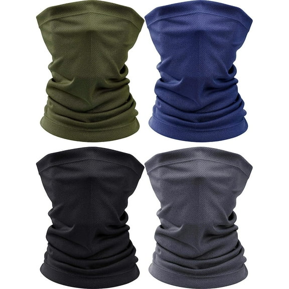 4 Pieces Summer Neck Gaiter Bandana Face Scarf Mask Sun Protection Thin Breathable Neck Gaiter for Men Women Cycling Running