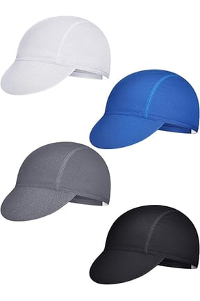 4 Pieces Summer Unisex Cycling Cap Breathable Bicycle Caps Sweat-Absorbing Biking Caps for Women Men Running Outdoor Sports