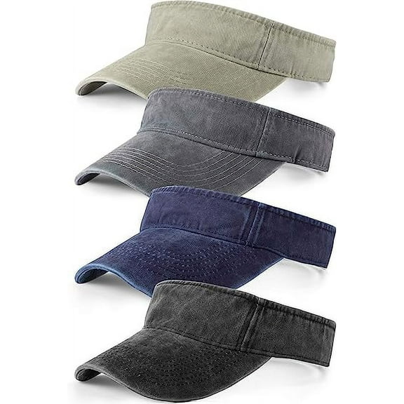 4 Pieces Sun Visor Sun Sports Adjustable Visor Sport Wear Athletic Visor Hat for Men Women Multicoloured