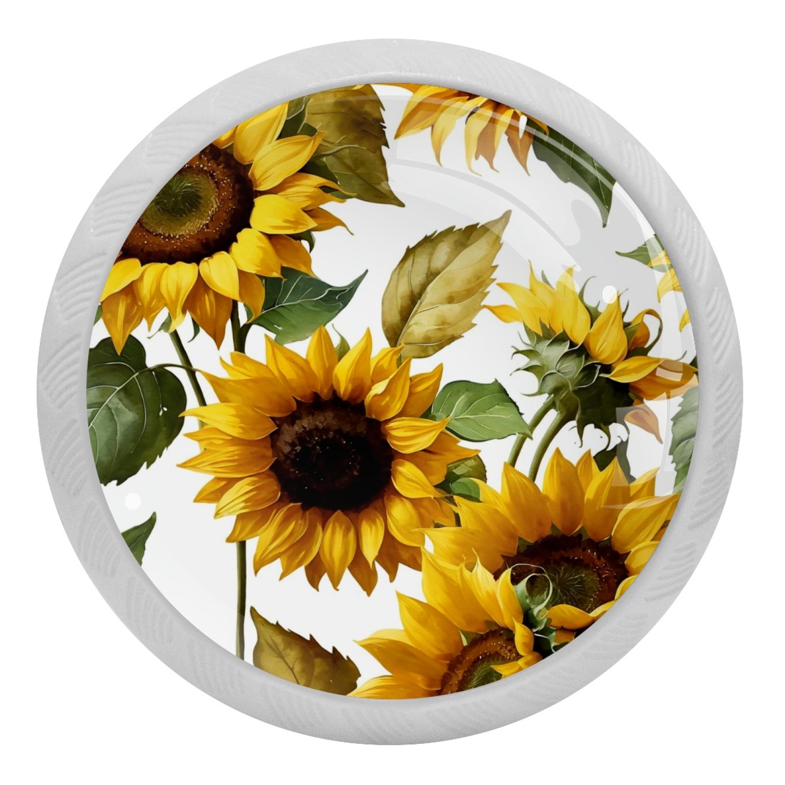 4 Pieces，Sunflowers plant，Fluorescent knobs，Interior door knobs,Kitchen drawer pulls