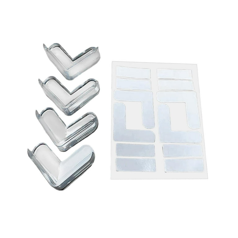 4 Pieces Table Corner Guards Clear Corner Protectors Transparent Furniture Corner Guards Edge Guards for Furniture Right Angle