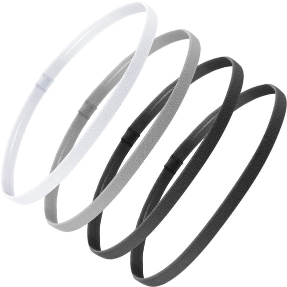 4 Pieces Thick Non-Slip Elastic Sport Headbands Hair Headbands for Women and Men
