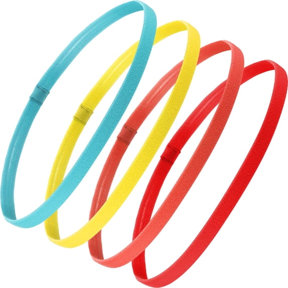 4 Pieces Thick Non-Slip Elastic Sport Headbands Hair Headbands for Women and Men