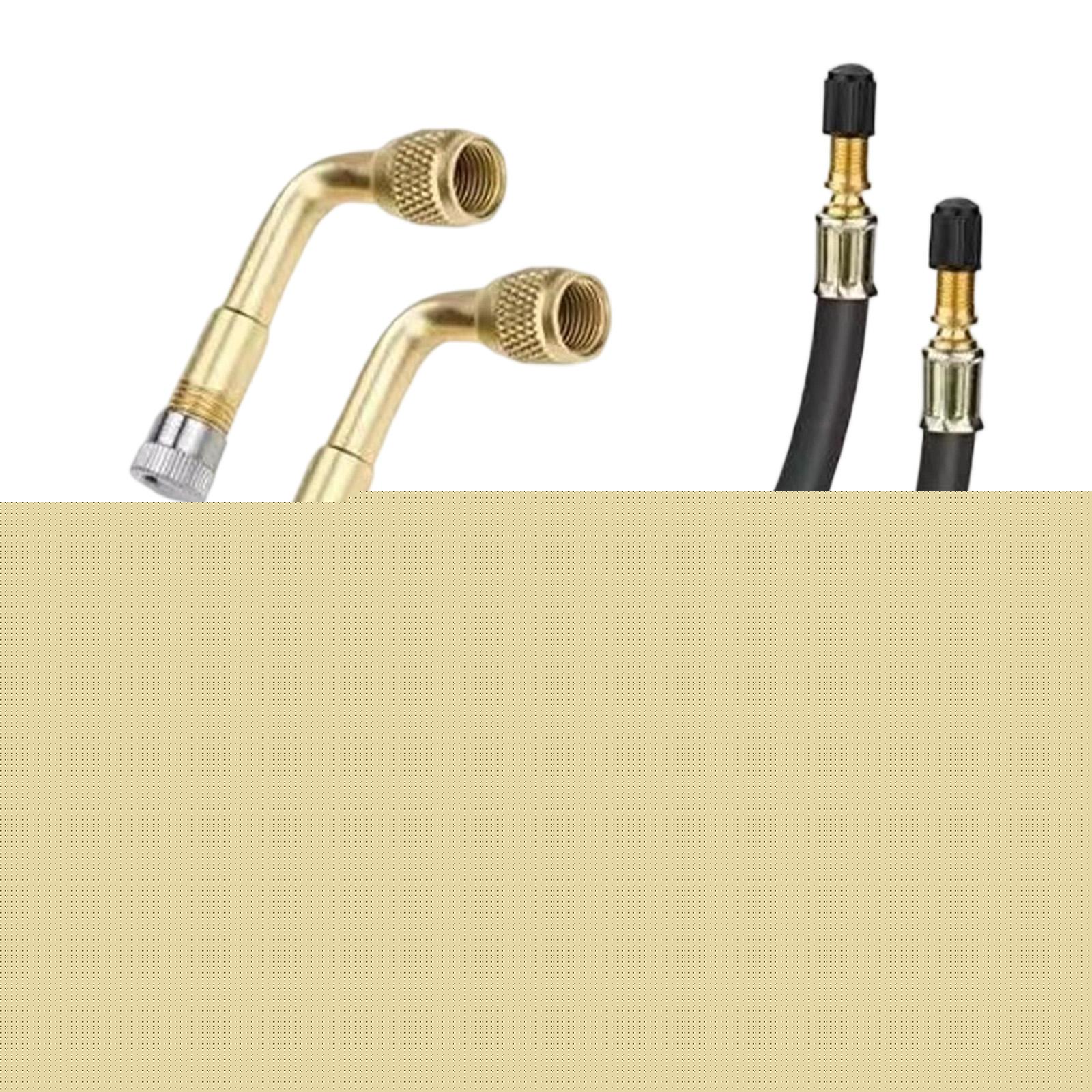4 Pieces Tire Valve Stem Extension Universal Car Valve Stem Extender 90 Degree Brass Adapter for Automobile Repair