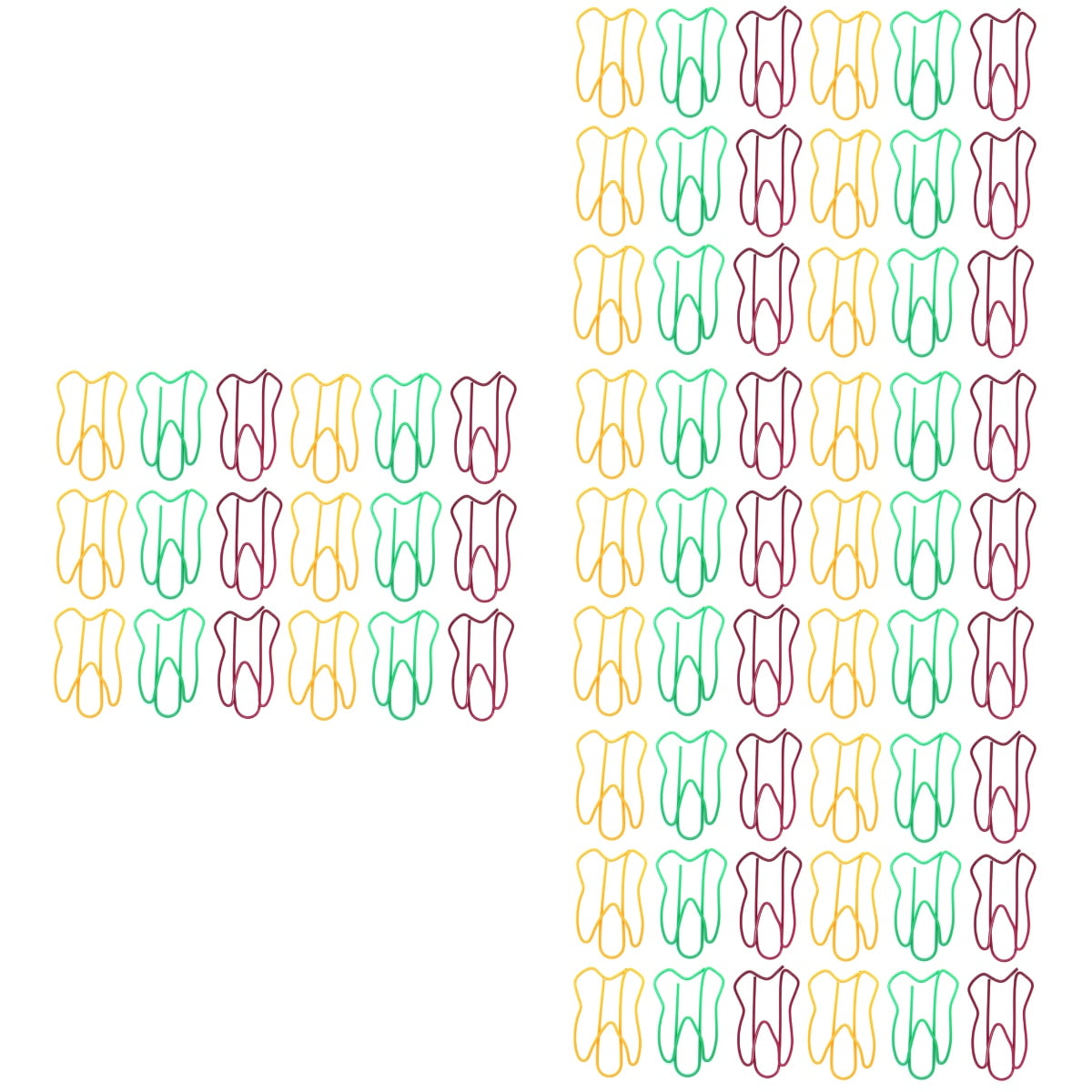 4 Pieces Tooth Shaped Paper Clips Bookmark Creative Paper Clips 4.00X2.40X0.30CM