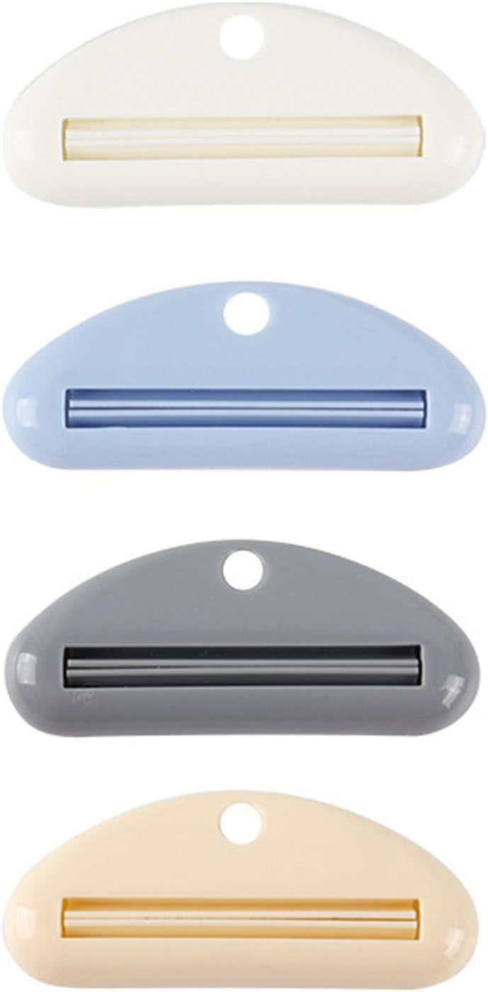4 Pieces Toothpaste Squeezer Dispenser Clip Tube Toothpaste Squeezer Plastic Toothpaste Clips Toothpaste Cap Dispenser for Toothpaste Hand Cream Cosmetics (4 Color)