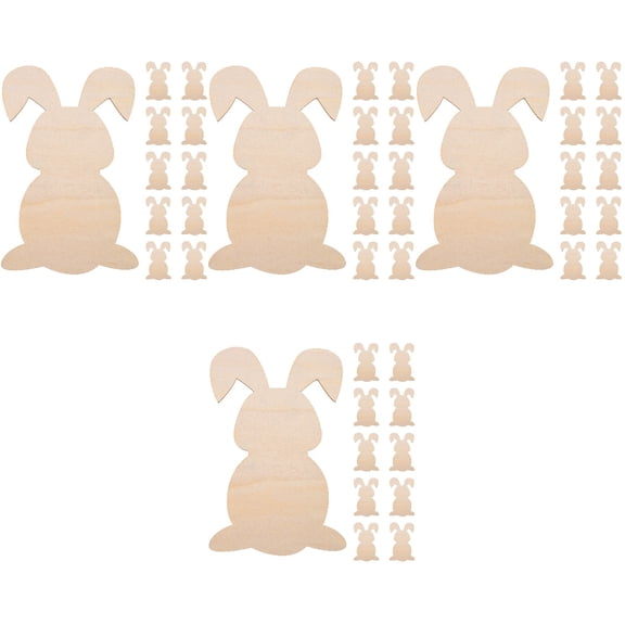 4 Pieces Topiary Plush DIY Rabbit Wood Chips Easter Hanging Decorations