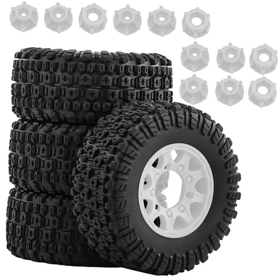 4 Pieces Toy Car Wheels RC Tires Parts Wear Resistant Rubber for 1/10 Short Course Truck Enthusiasts