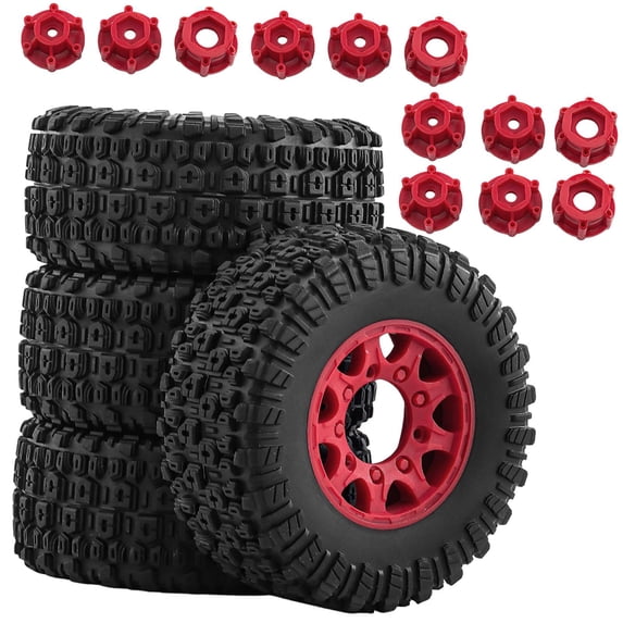 4 Pieces Toy Car Wheels Tires RC Car Part Rubber Material for 1/10 Short Course Truck Slash W285 Model
