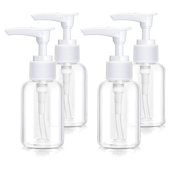 4 Pieces Transparent Travel Bottles Pump Bottle Lotion Dispenser Bottle Plastic Foamer Bottle Clear Pump Dispenser Mini Pump Bottle for Cleaning, Cosmetics Packaging, Shampoo