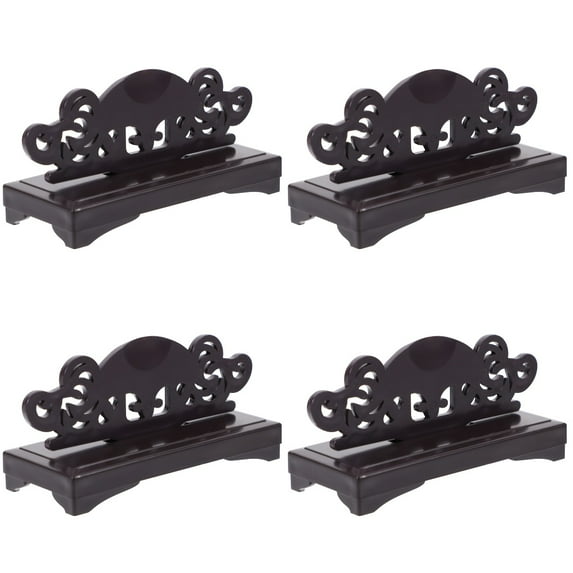 4-Piece Vintage Folding Fan Display Stands Set - Sturdy Fan Holders for Travel, Birthday , Baby Shower Decor