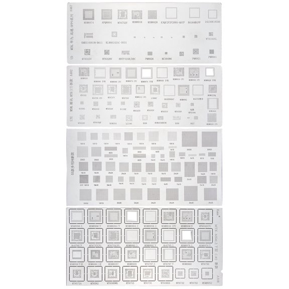 4 Pieces Universal BGA Stencil for Phone Repair Shop Multifunctional Portable