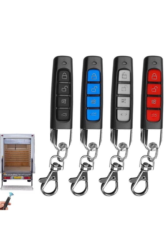4 Pieces Universal Remote Control Duplicator 433MHZ, Auto Pair Copy Remote Control Key Fob Equipped With 4 Channels, Security Gate Garage Door Controller With Keychain