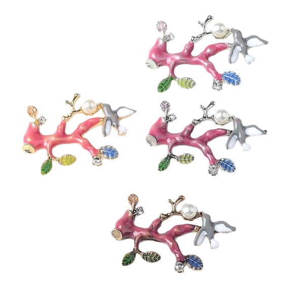 4 Pieces Vintage Colored Alloy Flat Back Crafts Enamel Metal Craft Embellishment Buttons for Case Hair Jewelry Brooch Hat Shoes Bag Sewing Glue on Decorations 48x33mm bird