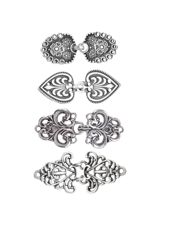 4 Pieces Vintage Sweater Clips Cardigan Clip Shawl Clips Retro Cloak Sweater Clips Antique Collar Clip Clasps