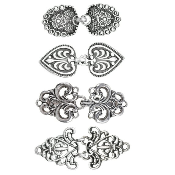 4 Pieces Vintage Sweater Clips Cardigan Clip Shawl Clips Retro Cloak Sweater Clips Antique Swirl Collar Clip Clasps