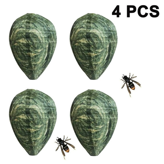 4 Pieces Waterproof Wasp Nest Decoys Hanging Hornet Deterrents Cloth Wasp Nest Non-Toxic Bee Decoy Deterrent for Home and Garden Outdoors
