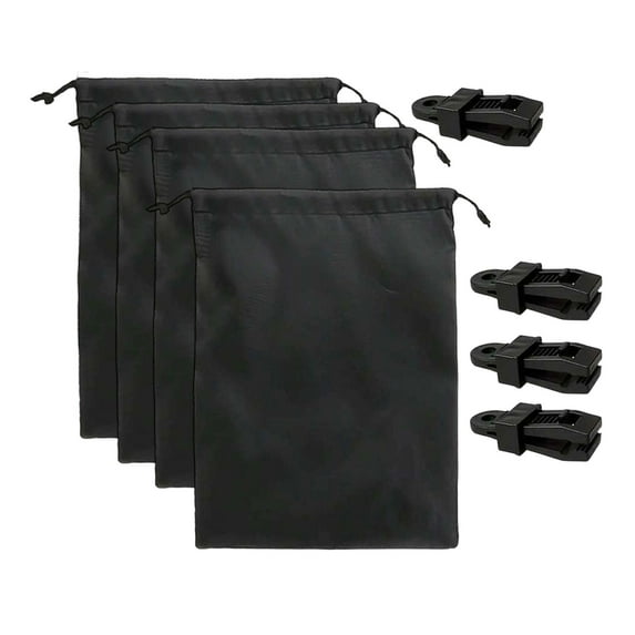 4 Pieces Weighted Clips Curtain Sandbags Outdoor Weights Easy Install with Strong Retainer Clips for Terrace Garden