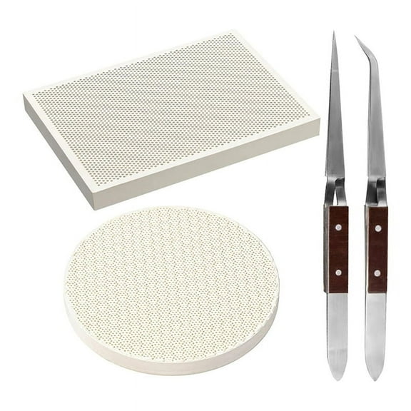 4 Pieces Welding Block Honeycomb Ceramic Plate, Heat Quartz Kiln Block Insulation Brick for Jewelry Welding, Forging