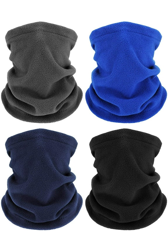 4 Pieces Winter Fleece Neck Warmers Gaiter Windproof Face Cover Ear Warmer