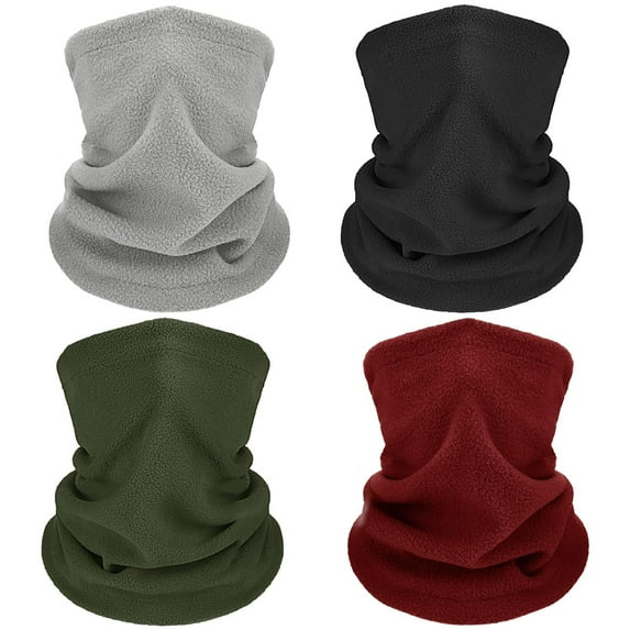 4 Pieces Winter Neck Warmers Fleece Gaiter Windproof Face Covering