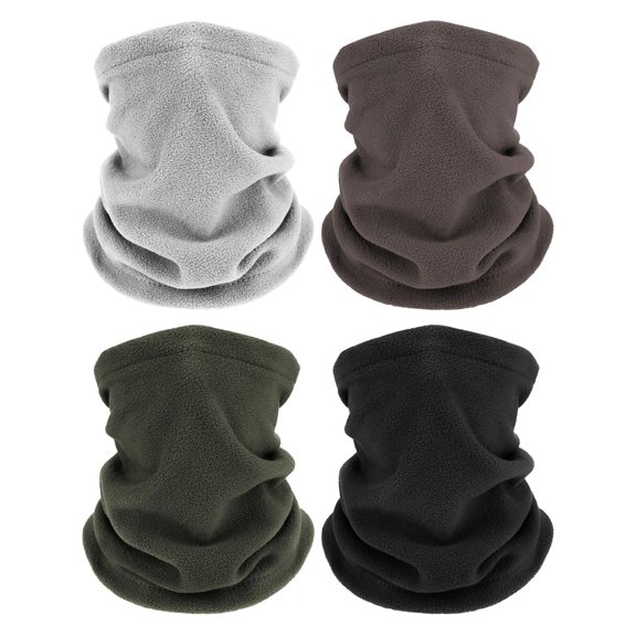 4 Pieces Winter Neck Warmers Fleece Gaiter Windproof Face Covering