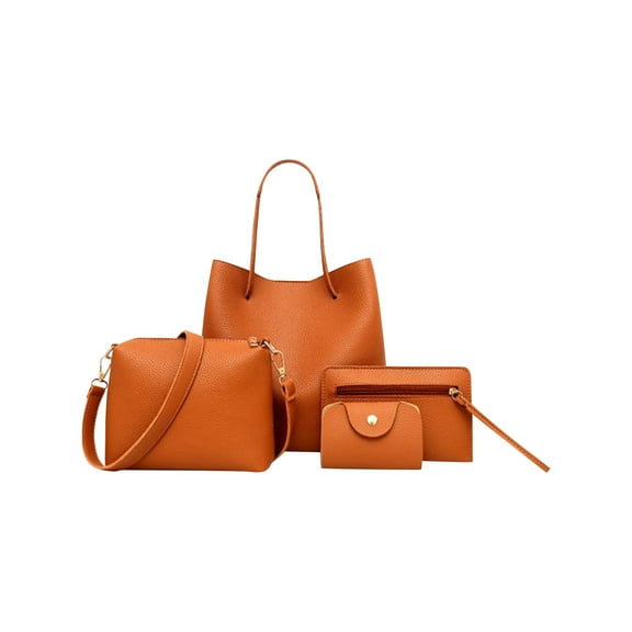 4 Pieces Women Bags Set Stylish Female Wallet PU Leather Shoulder Messenger Tote Bag Fashion Decor Accessory