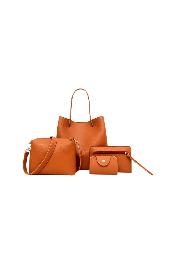 4 Pieces Women Bags Set Stylish Female Wallet PU Leather Shoulder Messenger Tote Bag Fashion Decor Accessory
