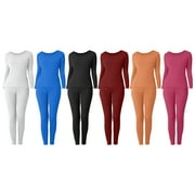 BARGAIN HONCHO 4-Pieces Women's Cozy Waffle Knit Thermal Set, Soft Cotton Blend, Perfect for Layering or Lounging