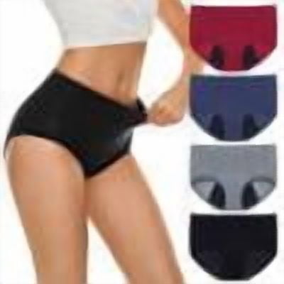 4 Pieces Women's Panties High Waist Leakproof Underwear Panties Leak Proof Menstrual Panties Pants Breathable Cotton Stretch Underwear For Plus Size