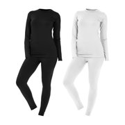 BARGAIN HONCHO 4-Piece Women's Ultra-Soft Winter Warm Comfy Fleece Lined Thermal Set for Cold Weather