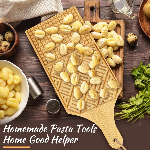 4 Pieces Wood Gnocchi Pasta Board Gnocchi Paddle Maker Garganelli Pasta Board Making Tools Set with Rolls Kitchen Gift Ideas$$Home Decor, Kitchen, & Other