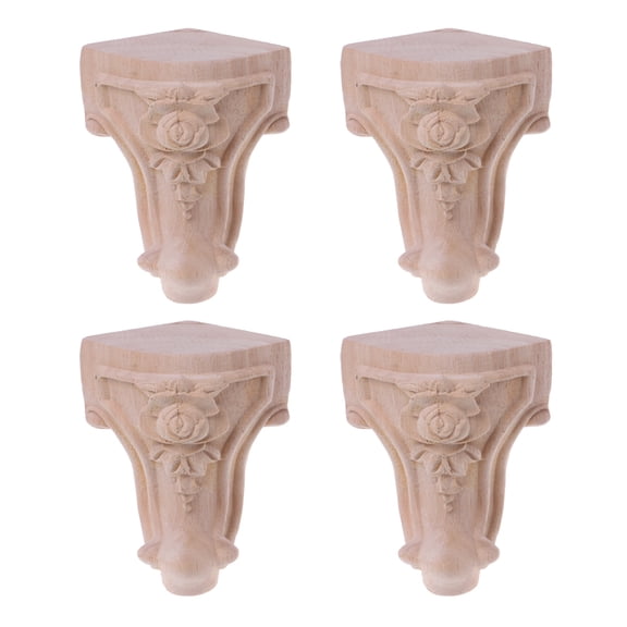 4 Pieces Wooden Furniture Support Legs Replacement Feet Sofa Bed Leg Right Angle Support Table Legs Easy to Install