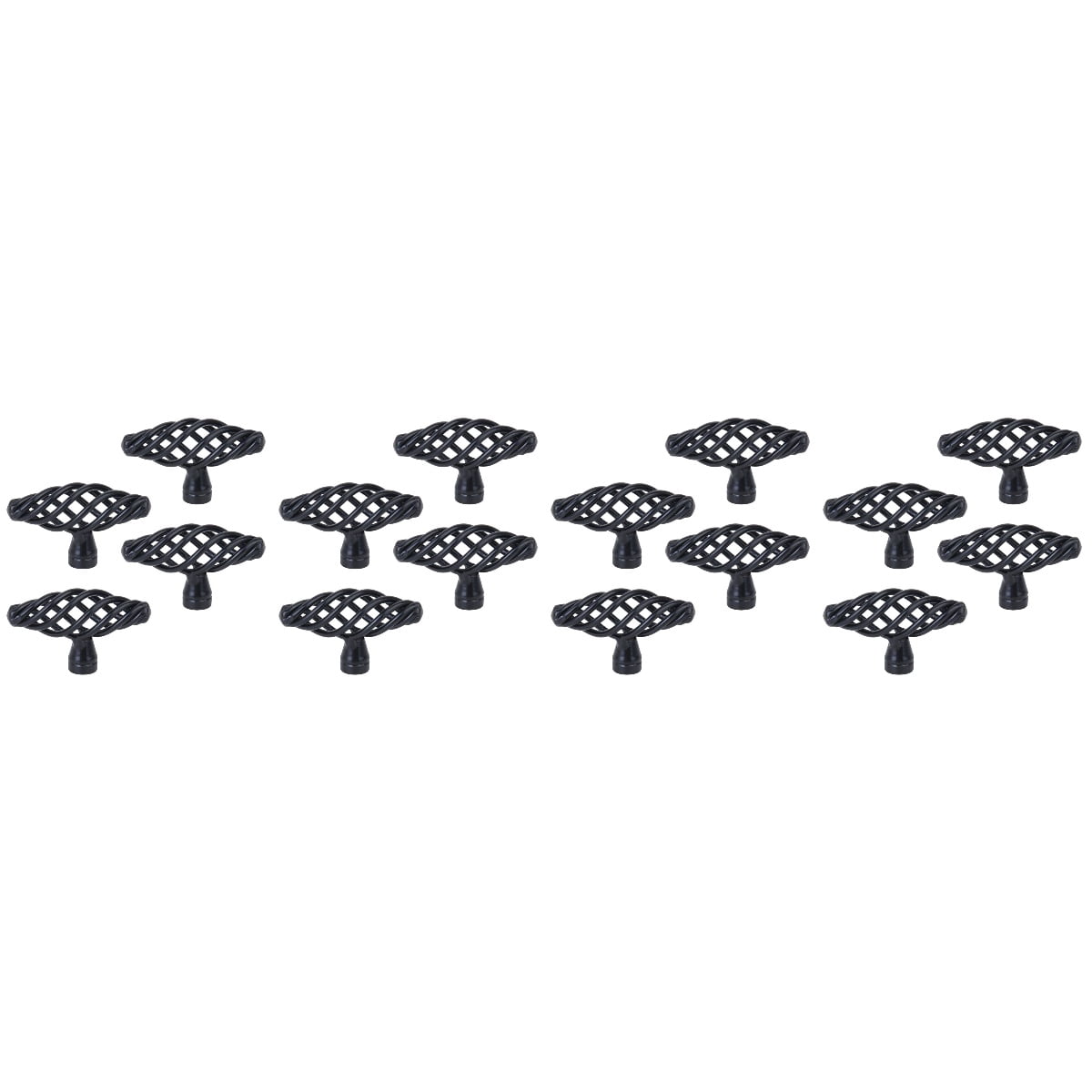 4 Pieces Wrought Iron Cabinet Knobs Leaf Large Size Handle 7.4×3.6cm Black
