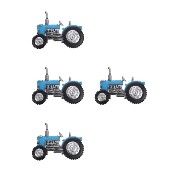 4 Pieces Wrought Iron Tractor Sign Frame Doormat Vintage Ornaments Sky-blue