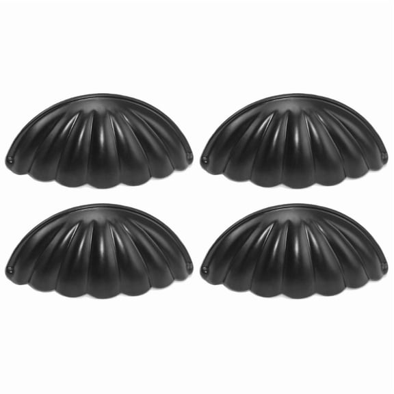 4 Pieces for Shell Shape Cupboard Drawer Pulls Retro Zinc Alloy Dresser Drop Pul