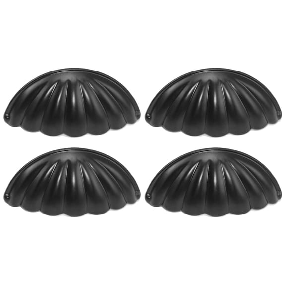4 Pieces for Shell Shape Cupboard Drawer Pulls Retro Zinc Alloy Dresser Drop Pull Handle Cabinet Pulls Furniture Parts