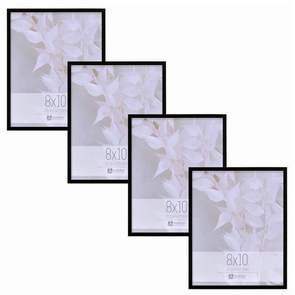 Malden - 4-Pack 5x7 Black Picture Frames, Tabletop & Wall Mount Photo Frame Set