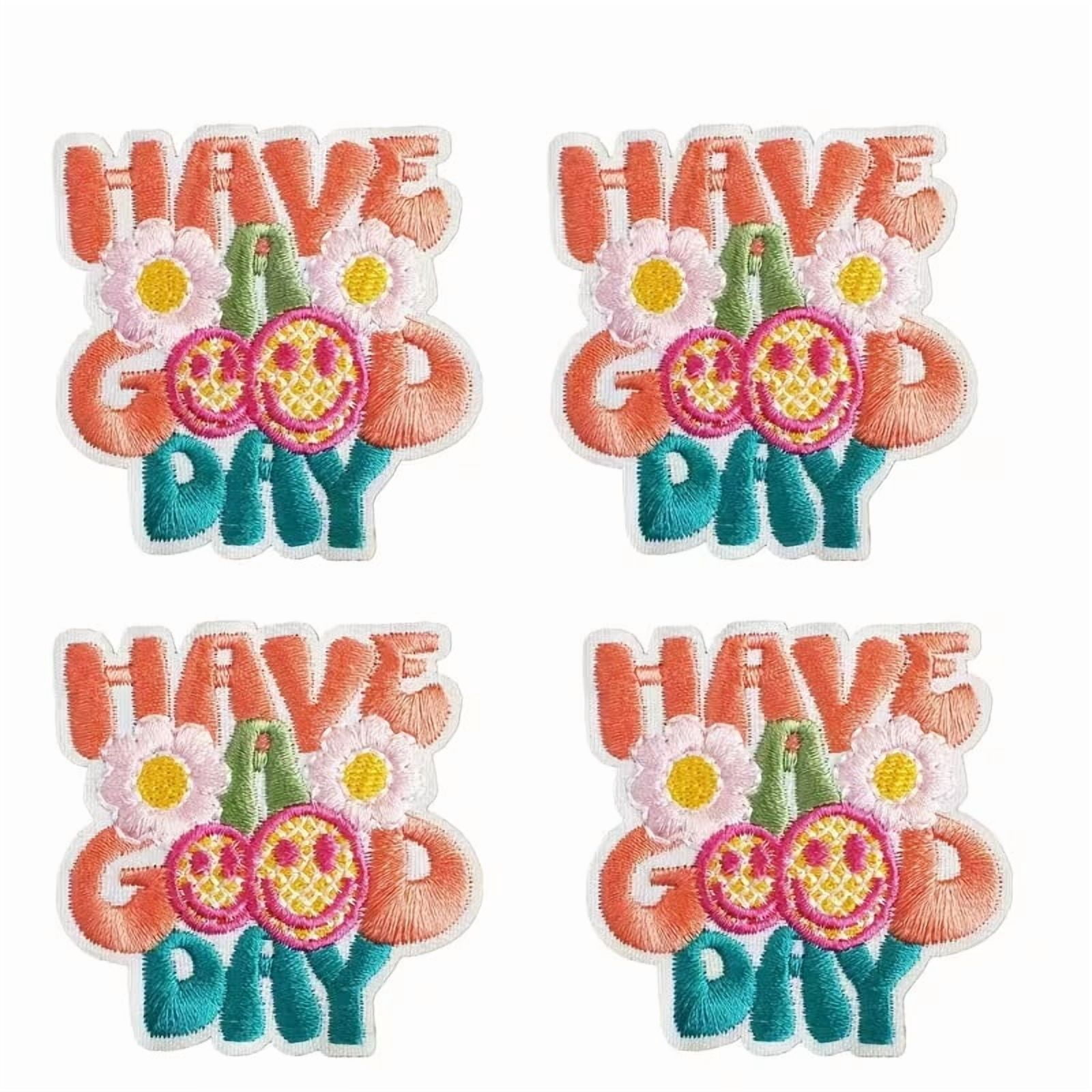 4 Pieces of Ladies Novelty Hot Stamping Patches - Personalized Iron-On and Sewn Patches for Creative Fashion