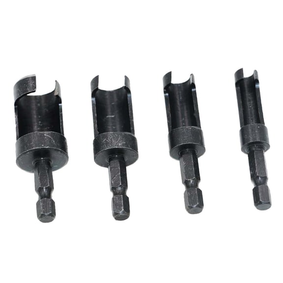 4 Pieces of Wood Plug Cutter Cutting Tool Set Drill High-Carbon Steel Woodworking Tenon for Counter-Bored Holes